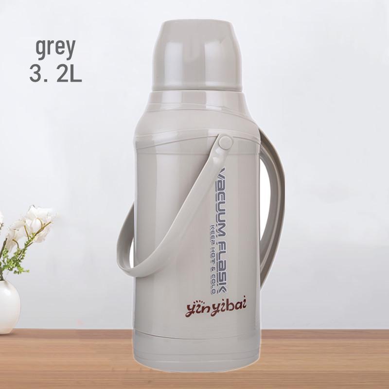 Large Leather-Covered Thermos Flask for Home or Dorm Use - Keeps Tea Warm, Plastic Exterior, Ideal for Students