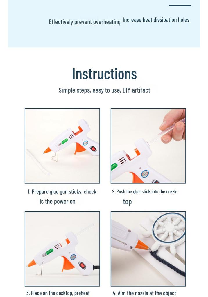 Household Small-Size Glue Gun with Temperature Control & 7-11mm Glue Sticks