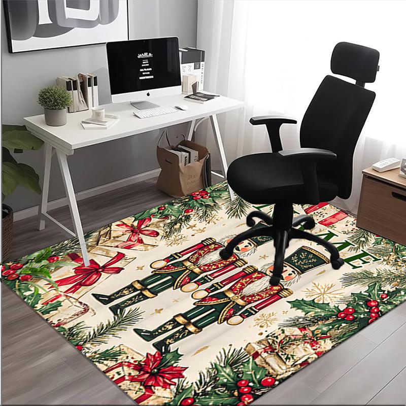 1PC Custom Name Christmas Nutcracker Guards Theme Floor Mat Ideal for Living Room, Game Rooms, Office, Bedroom,Floor Mat Playful Design