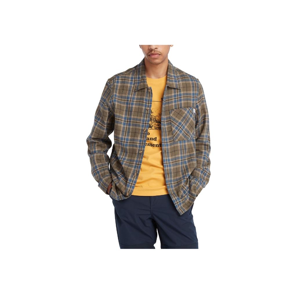 Timberland Plaid Print Casual Outdoor Comfortable Durable Breathable Long Sleeve Shirt Men shirts Blue Green A6P8S-J20