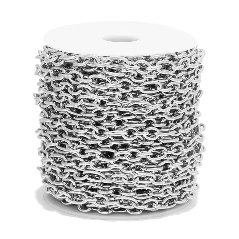 Lanț Oval Cruce din Oțel Inoxidabil 16mm DIY Bijuterii Placate în Vid