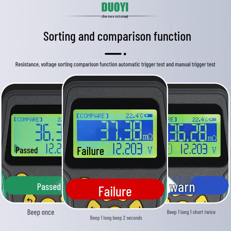 Duo Yi Battery Life & Internal Resistance Tester for Lead-Acid and 18650 Lithium Batteries