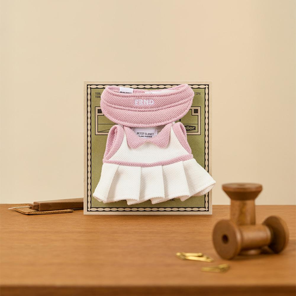 LINE FRIENDS Petit Closet White Pleated One-Piece Doll Dress