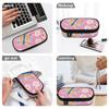 Pen Case 300D Polyester Printed Large Capacity Zipper Closure with Main Compartment Mesh Pocket and Pen Slots for Daily School Use