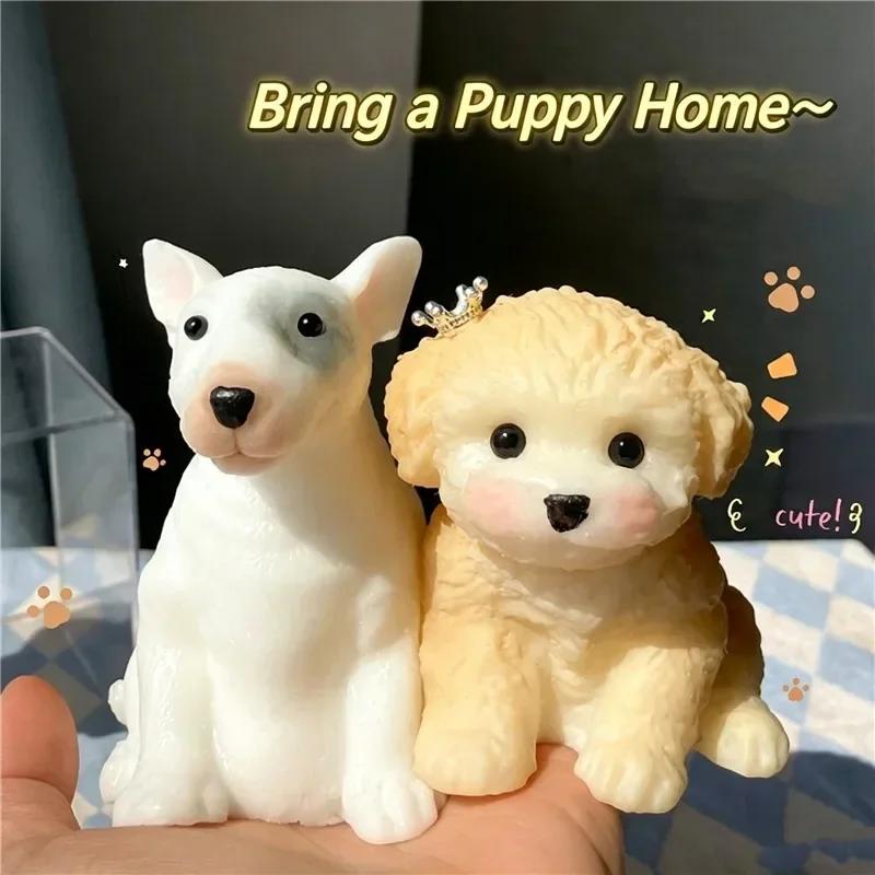 Realistic Puppy Squishy Toy Tpr Soft Fast Rebound Fidget Toy Cute Stress Relief Adult Office Anxiety Decompression Gift 7 Styles