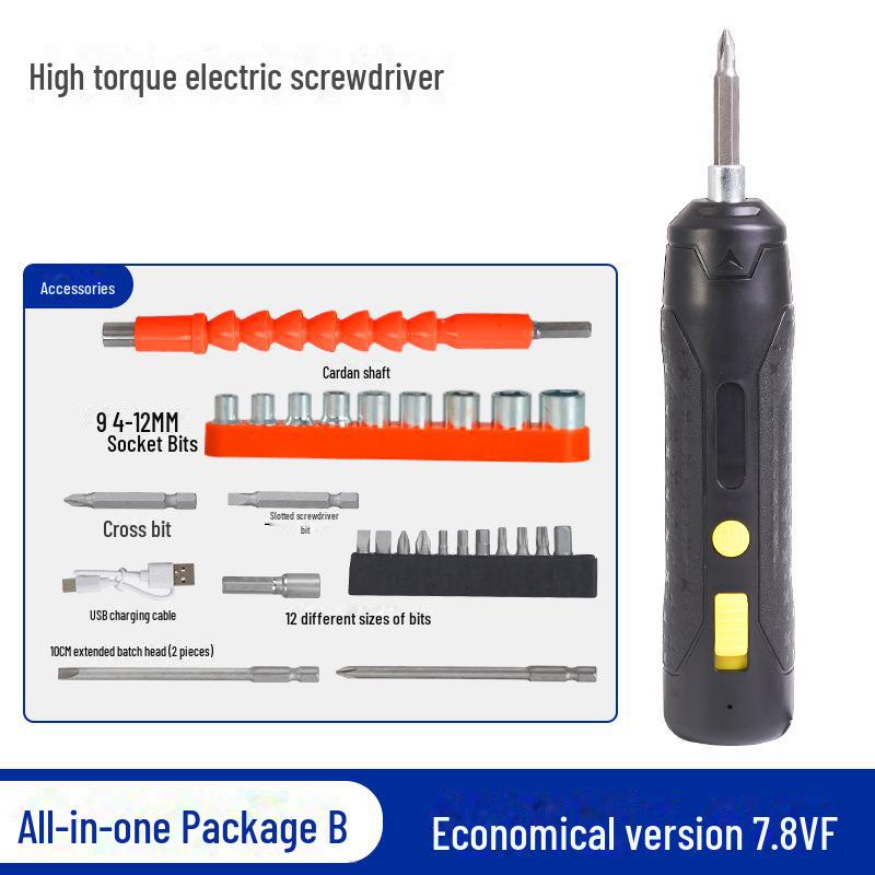 High-Torque Handheld Lithium Screwdriver: Compact, Multi-Function, High-Speed Tool for Convenient Screw Fastening
