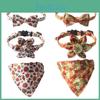 Stylish And Soft Pet Collar With Maple Leaf And Pumpkin Patterns Various Colors Available
