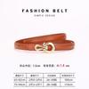 Womens Genuine Leather Thin Belt With Zinc Alloy Buckle Fashion Minimalist Waistband Dresses Pants Casual Office Wear
