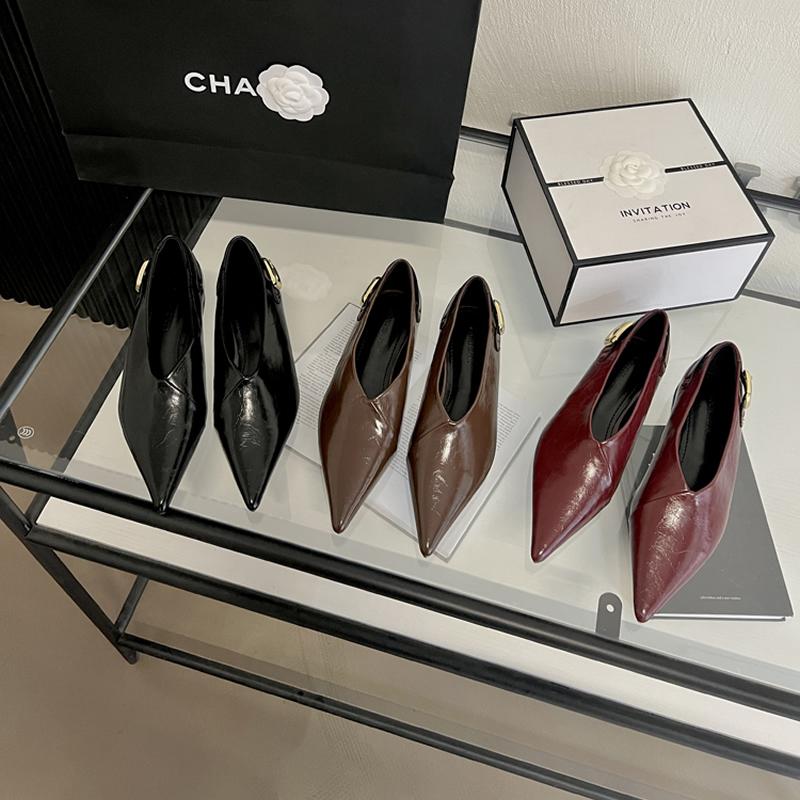 

2025 New Fashion Shallow Women Flats With Shoes Casual Soft Female Slides Footwear Pointed Toe Office Lady Flats Shoes 41 вина червоного кольору