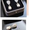 S925 Silver Zircon Teardrop Pearl Earrings - High-End Luxury Retro Design.