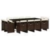 VidaXL Ensemble à manger de jardin avec coussins 13 pcs marron rotin 3277808