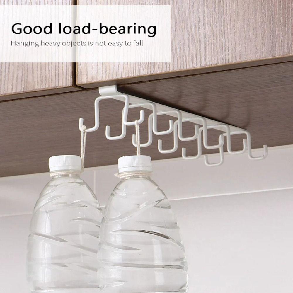 Double-row Under Cupboard Shelf 6/12 Hooks Hanging Rack Durable Mug Cup Hanger  Kitchen