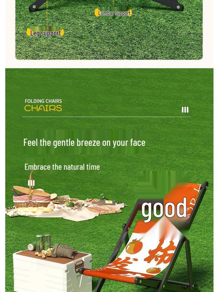 Tragbarer bequemer klappbarer Liegestuhl für Outdoor-Aktivitäten