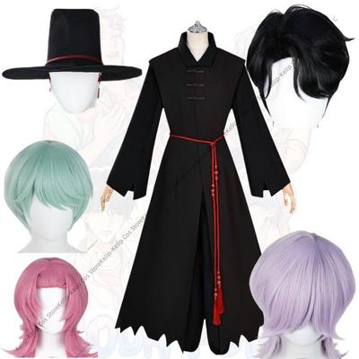 Cazadores de Demonios K-Pop Saja Boys Abby Baby Misterio Romance Grupo de Hombres Disfraz Cosplay Peluca Halloween Traje Negro Sombrero para Hombres Niño