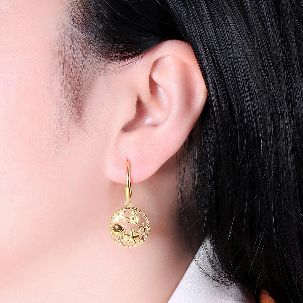 Ohrringe aus 925er Sterlingsilber, Muschel-Seepferdchen, Seestern, Sommerurlaub, Strand-Design für Mädchen, schönes Geschenk