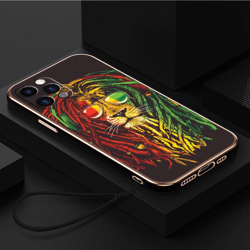 

Роскошный чехол для телефона из ТПУ с ремешком для iPhone 6 6s 7 8 Plus SE XR XS 11 12 13 14 15 Pro Max, мягкие чехлы A49, чехол с дизайном льва