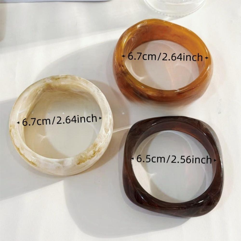 3/4 Pcs Thickened Irregular Resin Bracelet Wide Cuff Bracelet Set Exaggerated Chunky Bangles Gifts