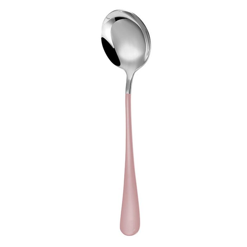304 Stainless Steel  Spoon Coffee Spoon Round Head Spoon Dessert Mixing Spoon Kitchen Tableware Cutlery