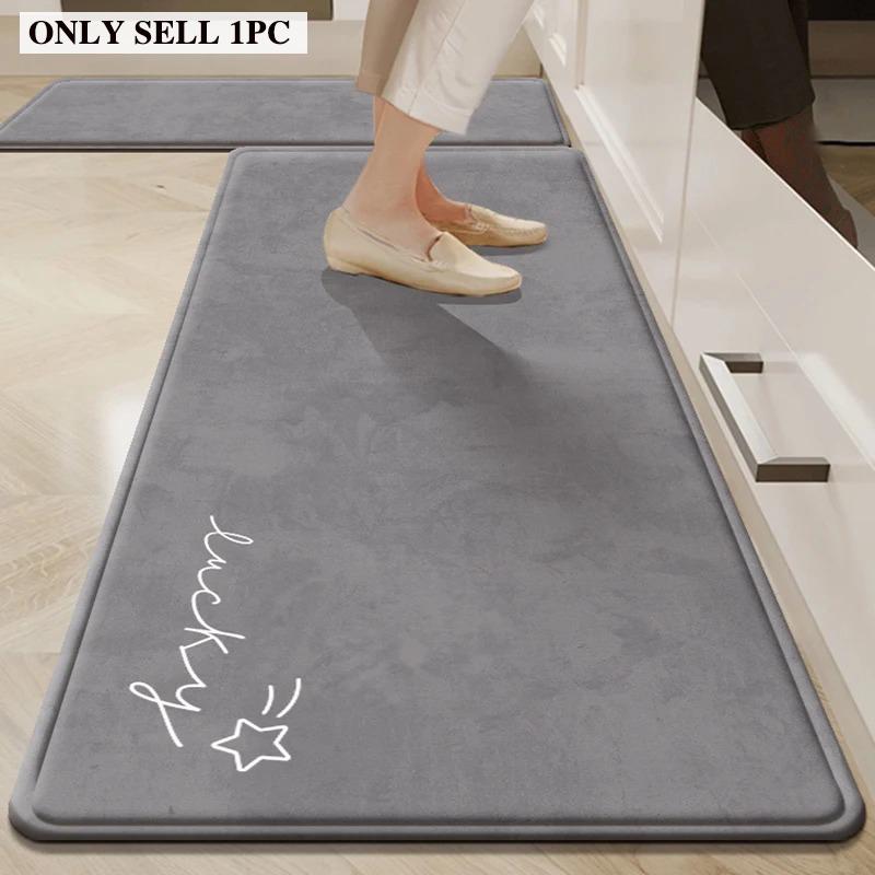 Kitchen Floor Mat Non-slip Stain-resistant Wear-resistant Carpet Black and White Geometric Pattern Long Rug Home Decoration Rugs