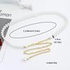 Fashion Adjustable Acrylic Pearl Belt Women Ladies Metal Thin Chain Belt Slim Body Chains Straps Dress Skirt Elastic Waistband