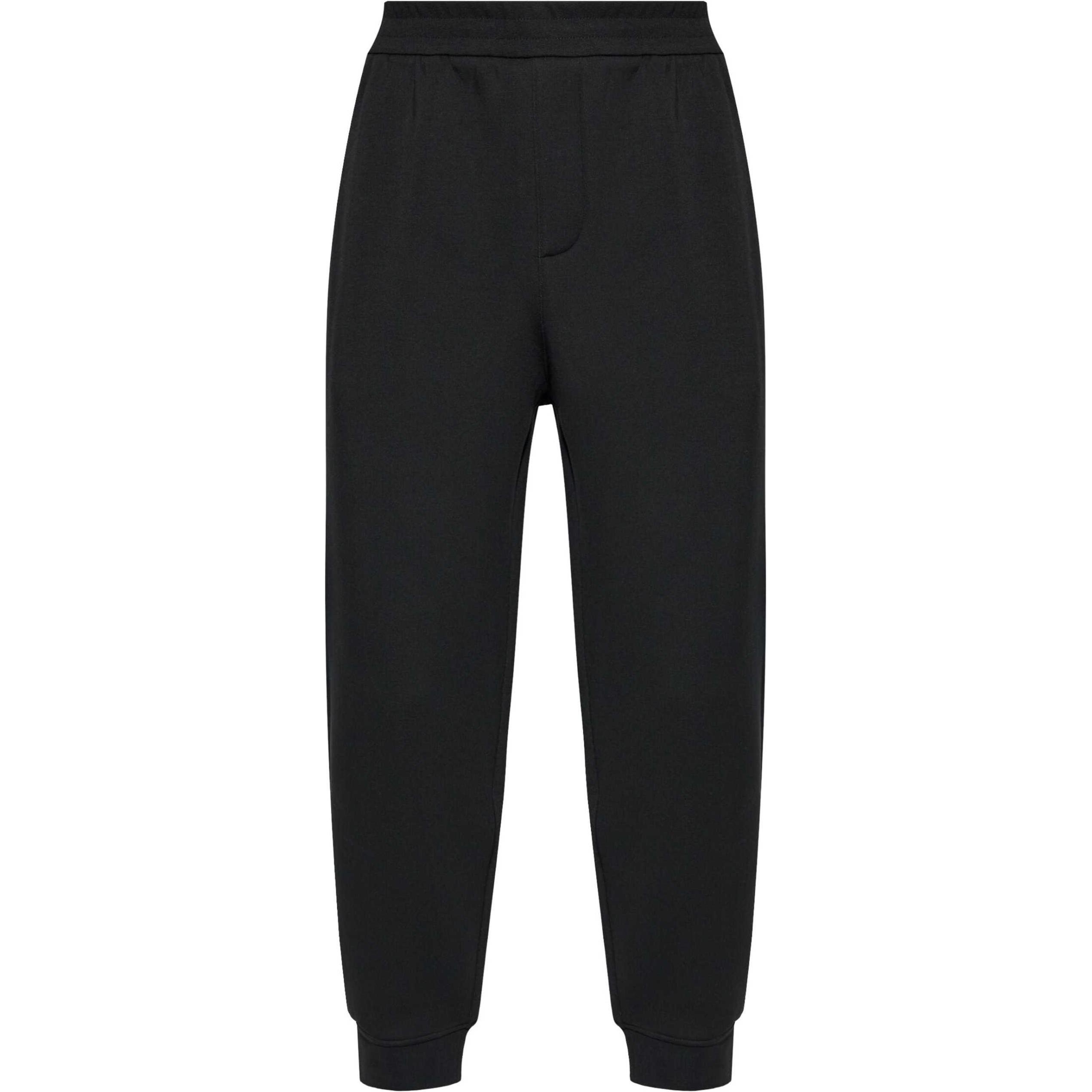 Emporio Armani FW24 Однотонные трикотажные джоггеры с эластичным поясом и манжетами Мужские брюки Черный 6D1PL7-1JOTZ-0999 XXL