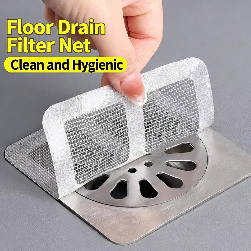 10/30Pcs Disposable Sticky Shower Drain Hair Catcher Mesh Strainer Filter Floor Sink Hair Stopper for Bathroom Kitchen Bathtub