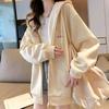 Embroidered Pattern Hooded Sweatshirt Women's Autumn and Winter Zippered Fleece Top