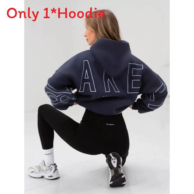 Sweat à capuche imprimé style Hip Hop pour femme en polyester épais pour un style décontracté de rue