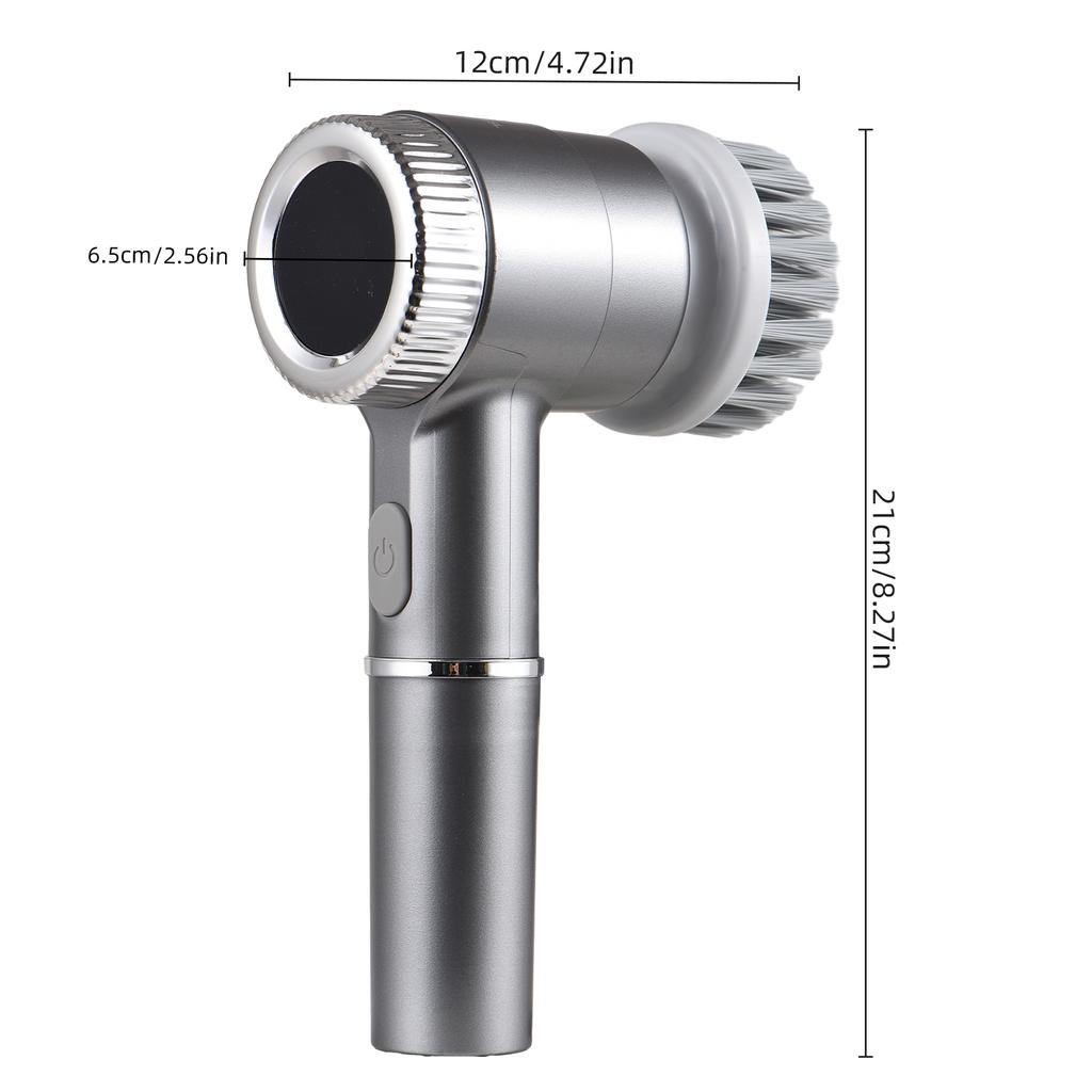 Electric Cleaning Brush Set Portable Cordless Electric Spin Scrubber Waterproof 3 Speeds Digital
