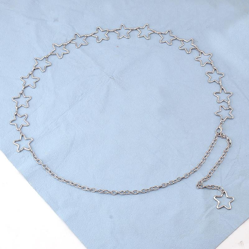 

Euro Style Star Pendant Belt With Alloy Buckle For Casual Dress Accessory
