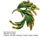 Feather Brooch Rhinestone Lapel Pin Elegant Glittery Feather Brooch Pin for Women Shirts Coats Outfit Accessory