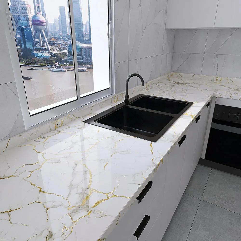 40cm Kitchen Living Room Bedroom Wallpaper Modern Style Marble Home Decoration Waterproof Oil Resistant Self-adhesive