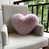 Heart Shape Throw Pillow Sofa Car Stuffed Seat Cushion Double-sided Imitation Fox Fur Plush Cushion Home Decor Waist Cushions