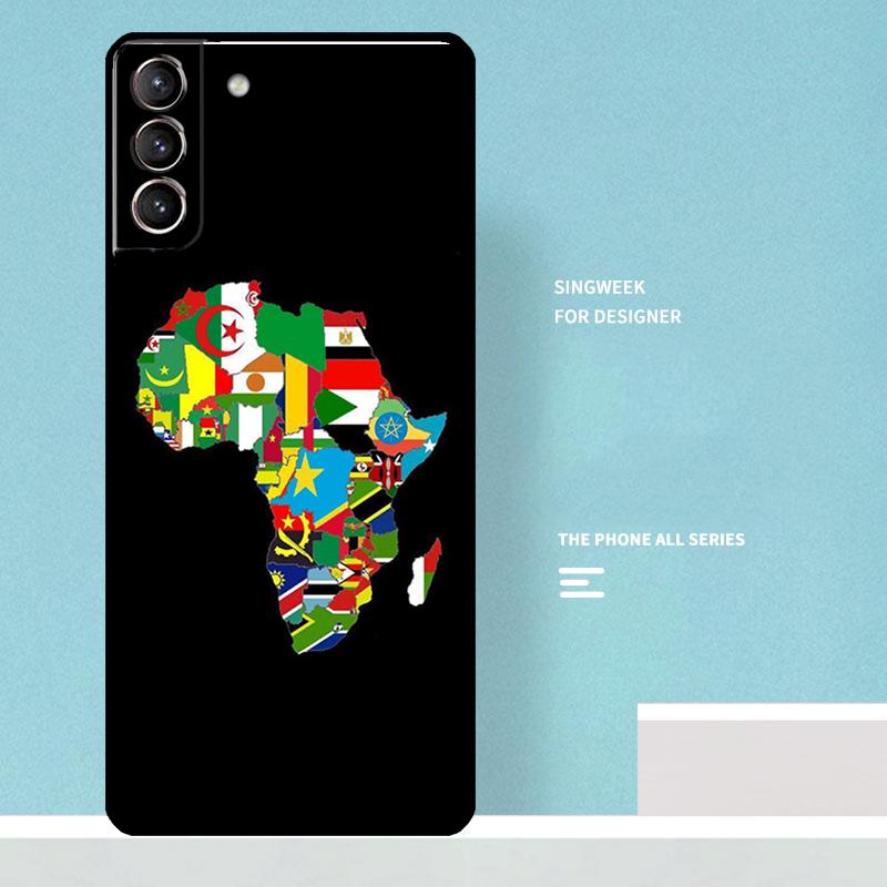 Africa Map Case For Samsung Galaxy S25 Ultra S20 S21 S22 S23 S24 Plus S9 S10 S24 FE S25 FE Phone Cover