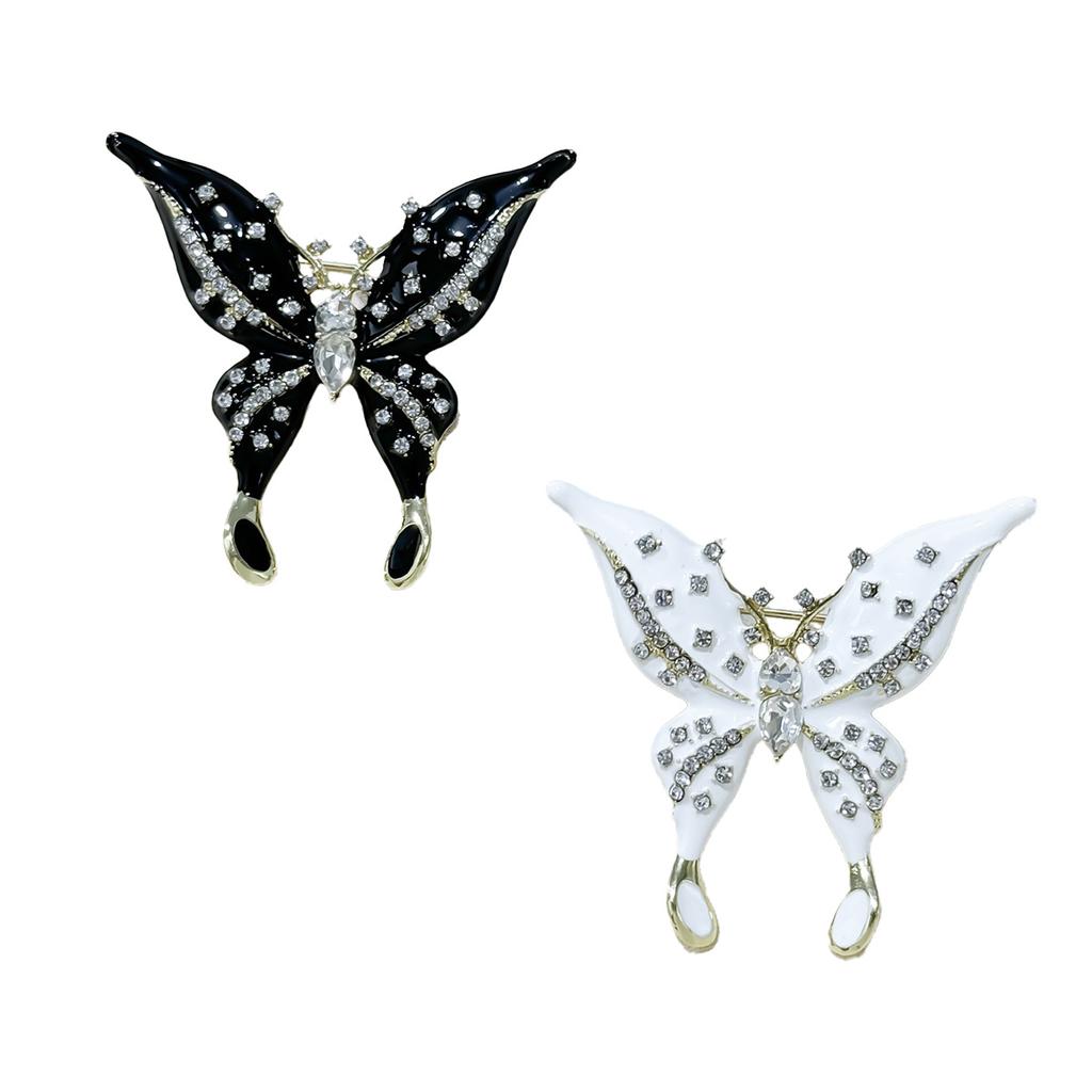 Stylish and Simple Animal Brooch, High-end Sense Inlaid with Rhinestones, Dripping Oil, Butterfly Corsage Women's Clothing with Light