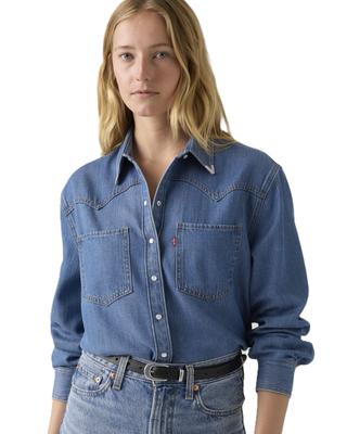 TEODORA Western Long Sleeve Denim Shirt Women's A7244-0075 US XS