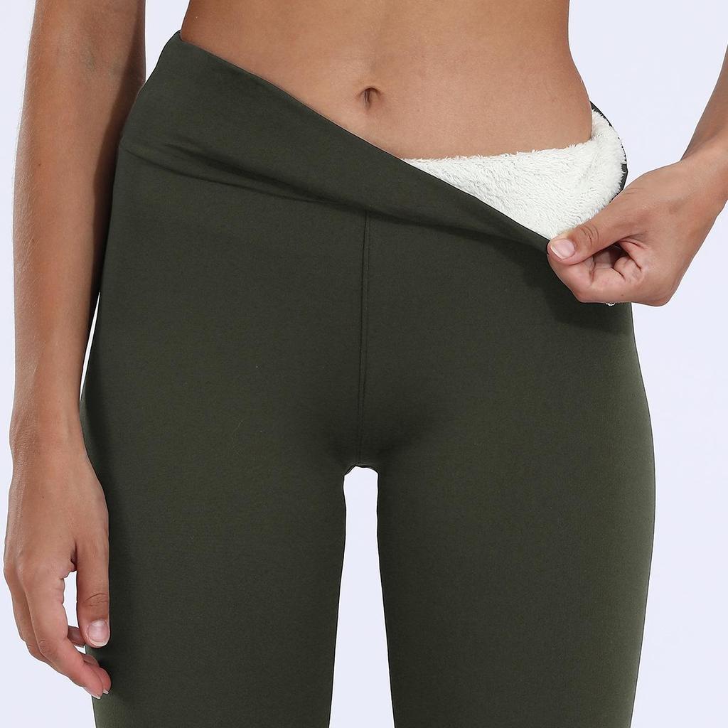 Women's High Waisted Fleece-Lined Lambswool Leggings