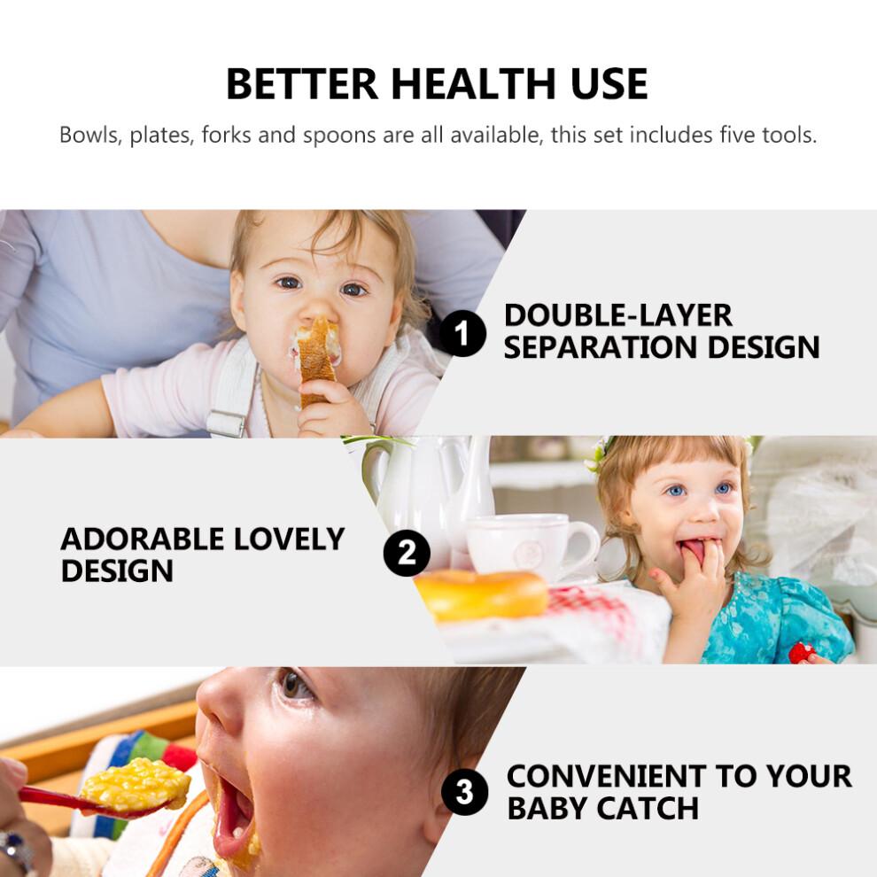 1 Set Divided Plate Bowl for Toddlers Self Feeding Training