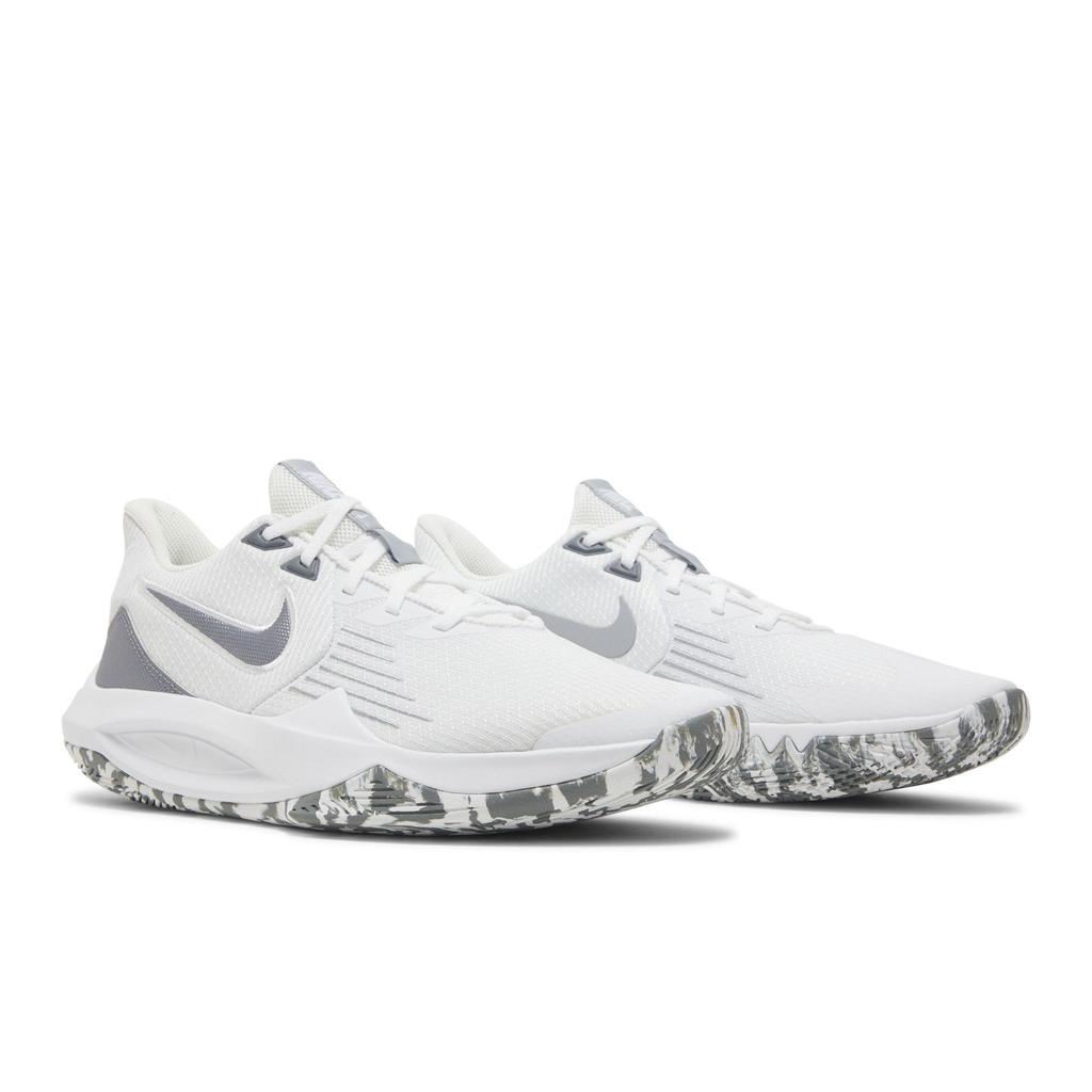 Nike Precision 5 'White Wolf Grey Camo' (Unisex) White / Wolf Grey / Cool Grey / Metallic Cool Grey Basketball Shoes CW3403 101