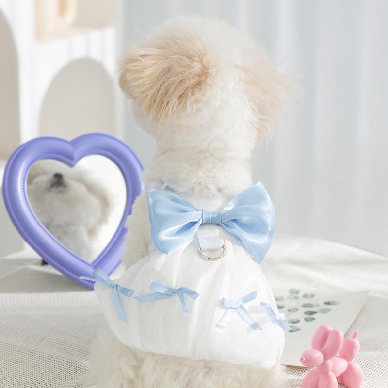 Summer new dog clothes cute mesh strawberry suspender skirt cat thin dress cat pet clothing