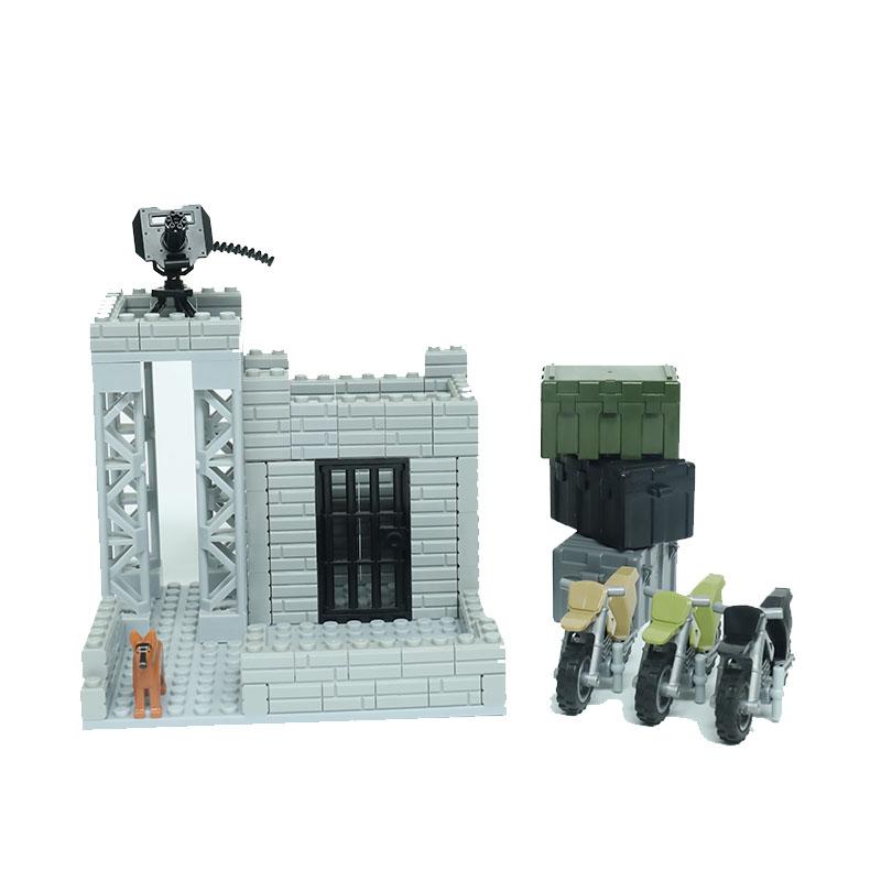 WK2 Militärbasis Moc Sentinel Turm Wachturm Gefängniskäfig Gebäude Modell Militärspielzeug Waffen Baustein DIY Junge Kind Geschenk