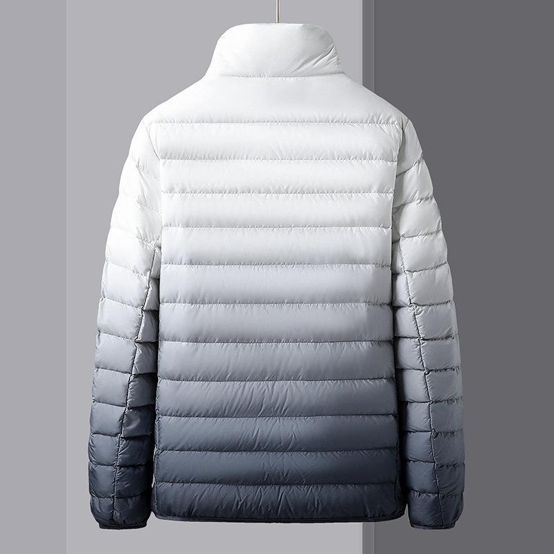 Nouvel Hiver Veste en Duvet à Manches Longues pour Homme Décontractée Ample Version Coréenne Veste à Col Montant Homme Duvet de Canard Blanc Chaud et Froid