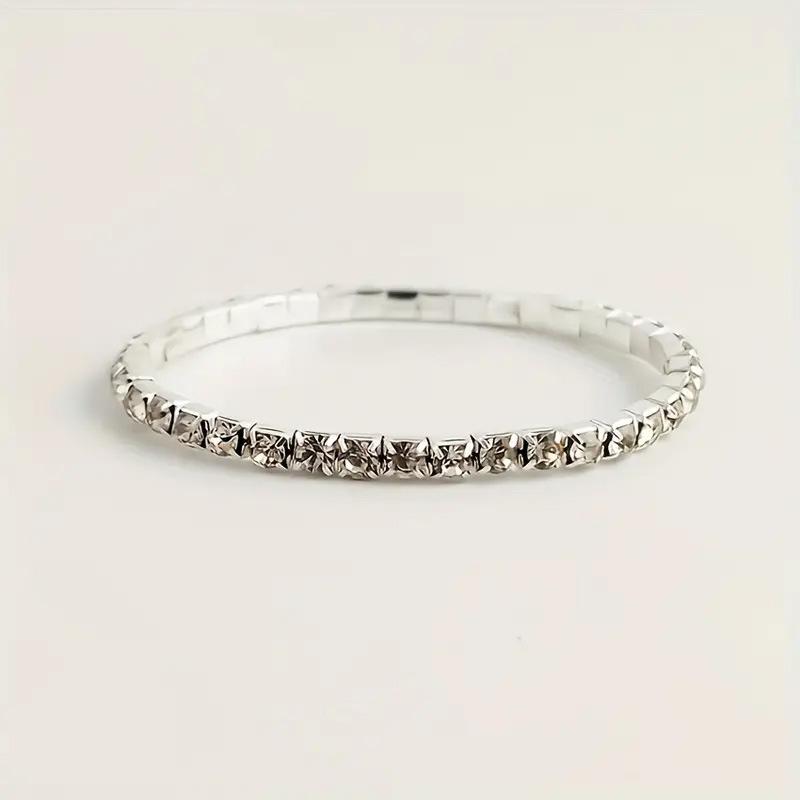 Hot-selling hand jewelry full diamond single row elastic bracelet bride diamond crystal multi-row diamond bracelet