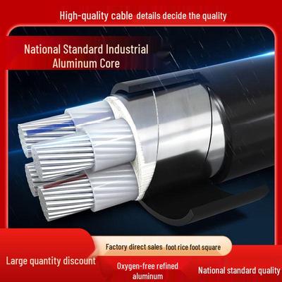 Aluminum Core National Standard YJLV Cable: 4-Core (3+2), 10/16/25mm² Three-Phase Overhead/Buried Cable