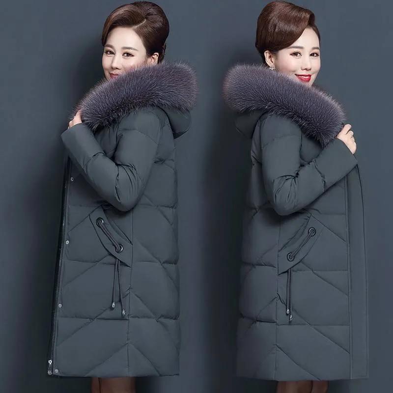 Middle-aged Women's Winter Cotton Coat Mother's Down Jackets Women Winter Cotton Padded Jackets Warm Thick Parkas