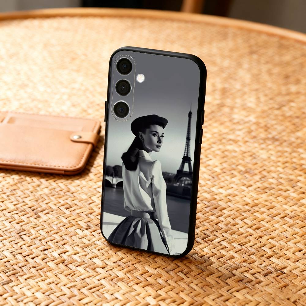 

A-Audrey H-Hepburn A-Actor Phone Case For Samsung A73,72,71,A52,51,40,41,A22,A32,31,A13, Soft Black Shell Samsung a70