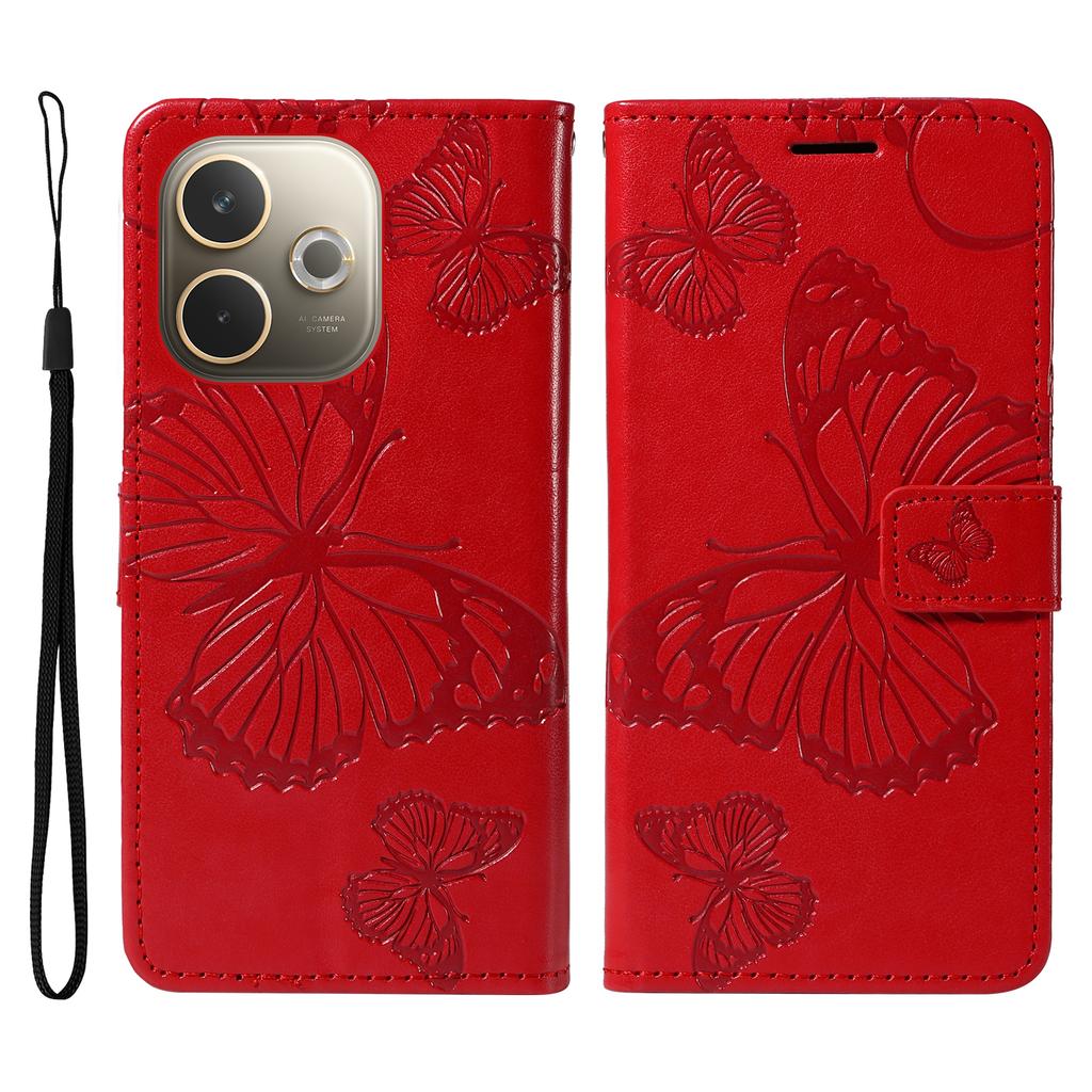 For Oppo A5 Energy 5G (China)/Oppo A5 Pro 4G (Global) Wallet Case Floral Butterfly Imprinted Leather Phone Cover Stand