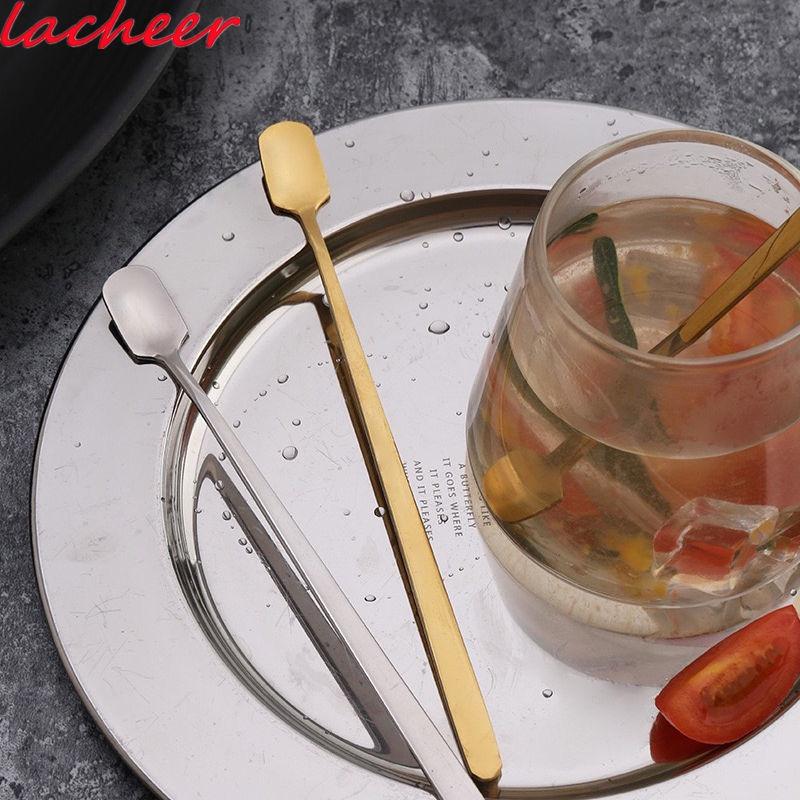 14.5cm stainless steel long handled beverage mixing spoon