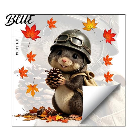 Easy to Apply Raccoon Animal Fall Stickers Window Glass Decals Cute Squirrel Decal Maple Leaf Outdoor Art Clings Autumn
