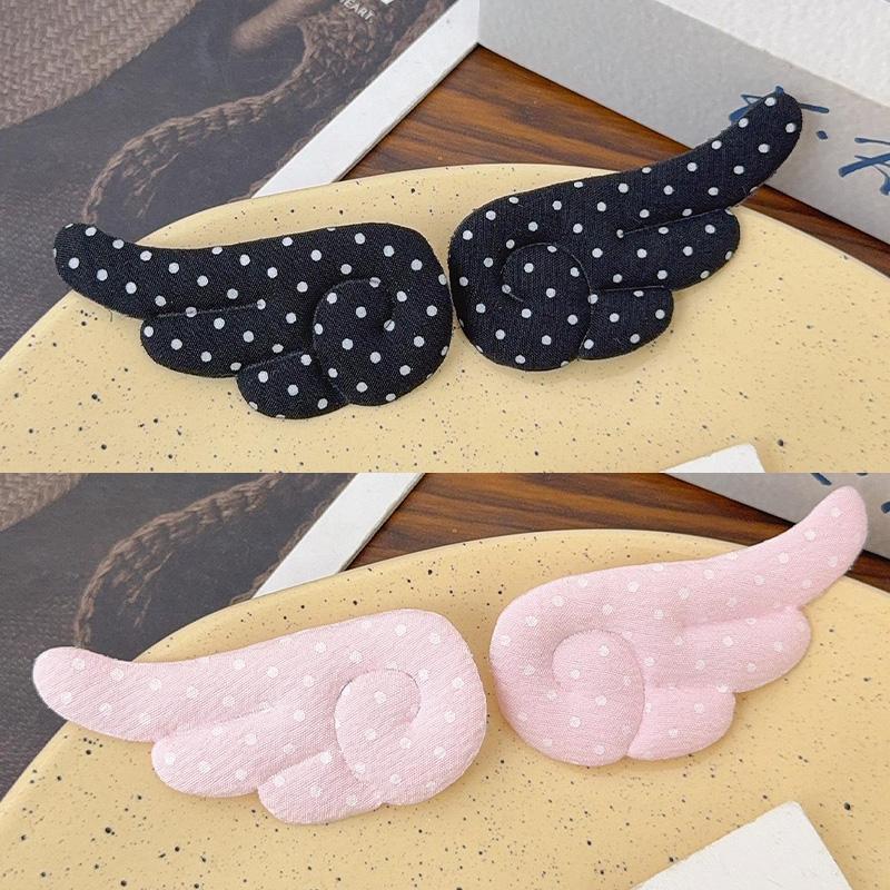 Korean Sweet Cute Dot Wings Fabric Hairclips for Women Girls Duckbill Clip Barrettes Hair Styling Accessories Hairpin Daily Wear